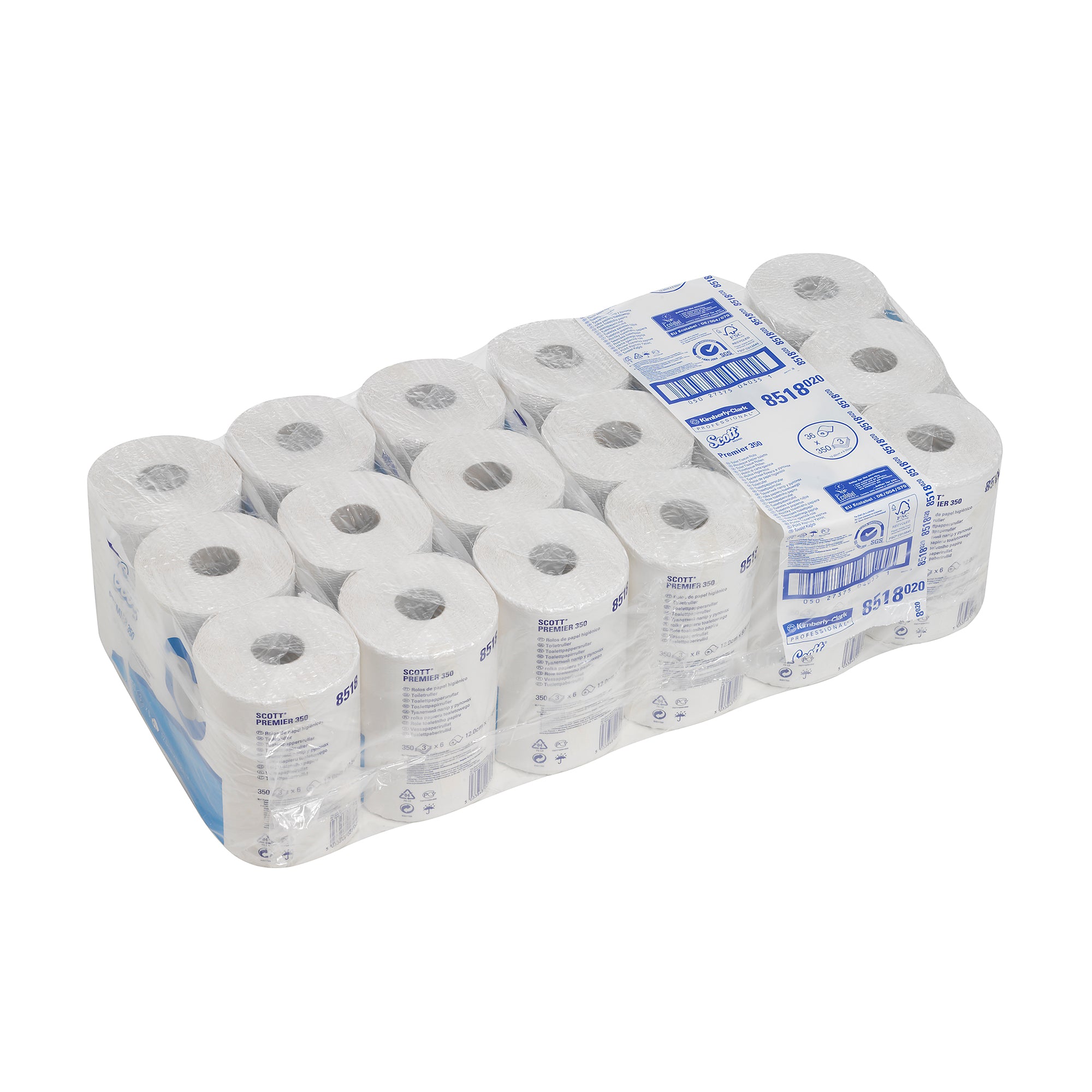 Scott® Control™ Standard-Toilettenpapierrollen 8518 – 36 Rollen mit je 350 weißen, 3-lagigen Blättern (12.600 Blätter)