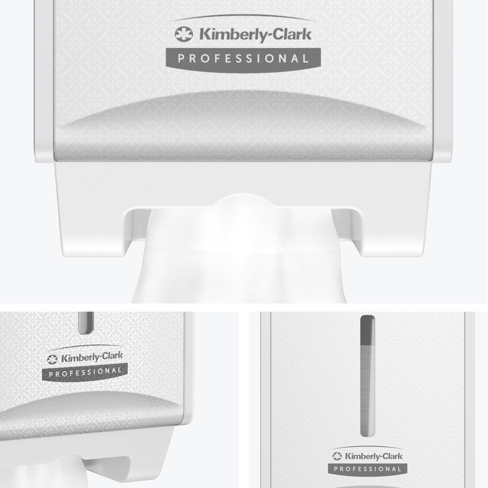 Kimberly-Clark Professional™ ICON™-Spender für Einzelblatt-Toilettenpapier (53949) mit weißer Blende im Mosaikdesign; 1 Spender und Blende pro Karton