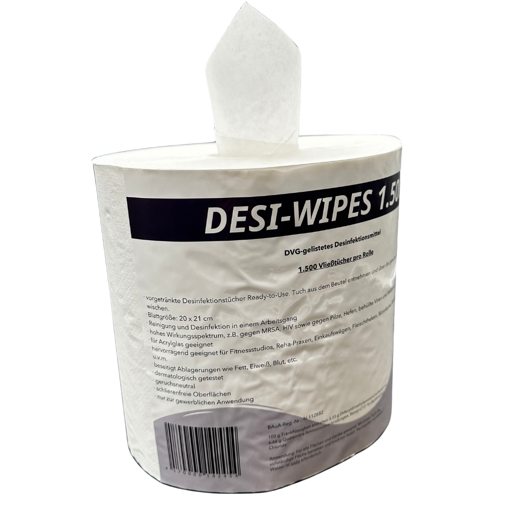 DESI-WIPES 4×1.500 Blatt vorgetränkte Desinfektionstücher