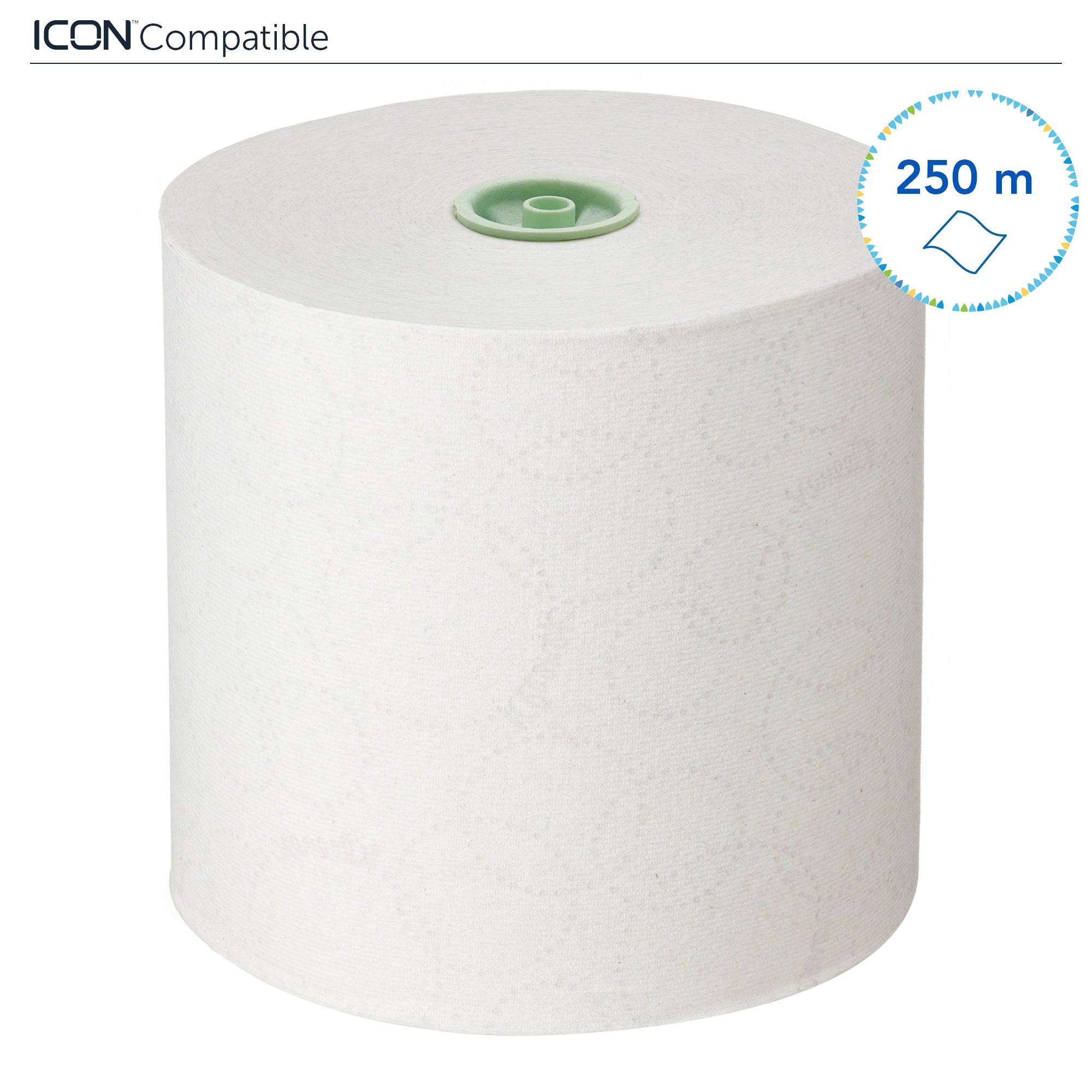 Kleenex® Papierhandtücher auf Rollen, 6646 – E-Roll-Großrolle für Handtücher – 6 x 250 m weiße Papierhandtuchrollen (insg. 1.500 m)