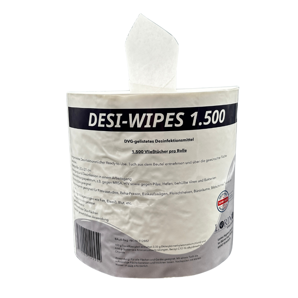 DESI-WIPES 4×1.500 Blatt vorgetränkte Desinfektionstücher